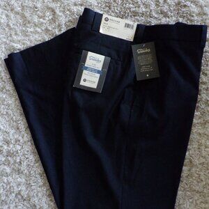 NWT Haggar Mens Slacks Pants Navy Blue 38X32" Straight Fit No Iron Comfort Waist